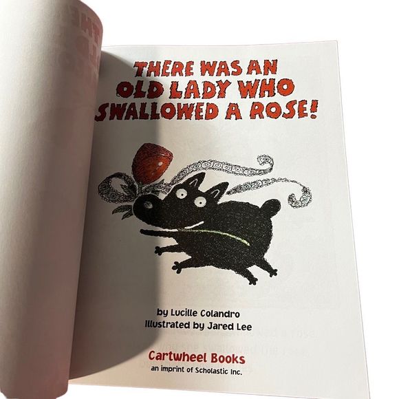 There Was An Old Lady Who Swallowed A Rose Scholastic Paperback Kid’s Book - Picture 2 of 5